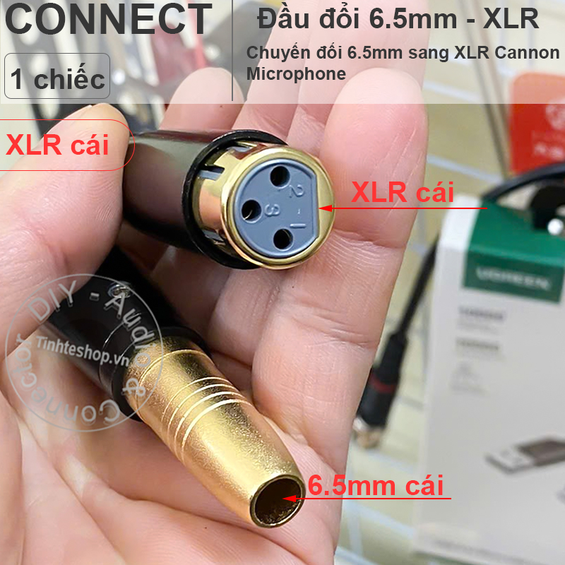 XLR female to 6.5mm female adapter