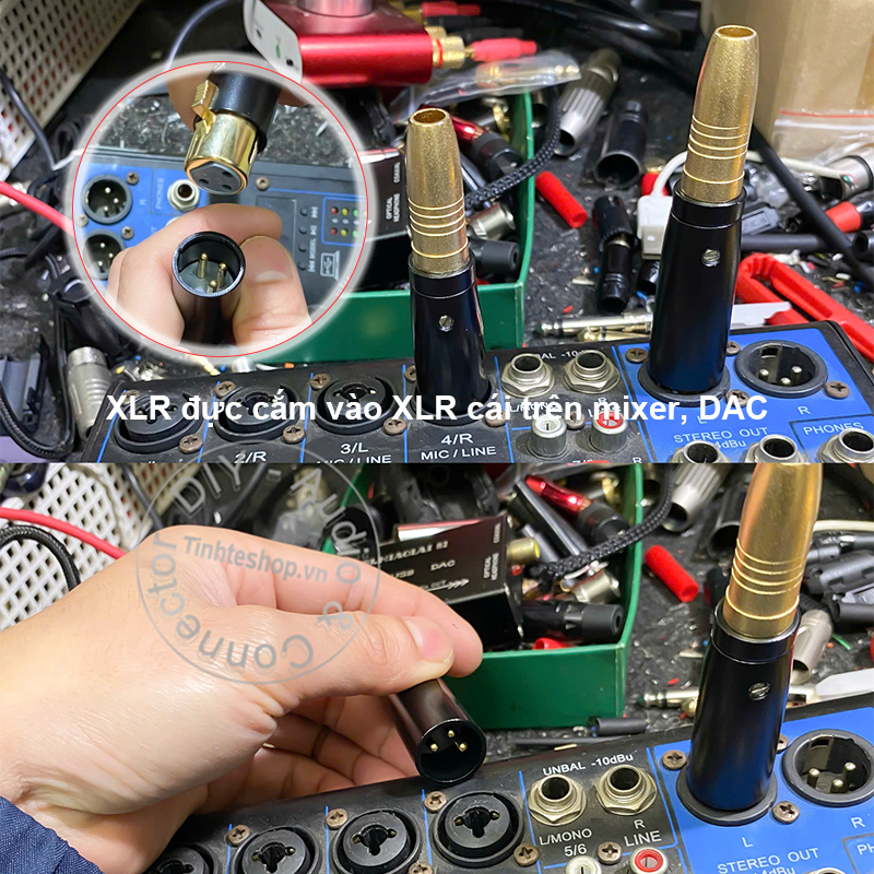 XLR female to 6.5mm female adapter