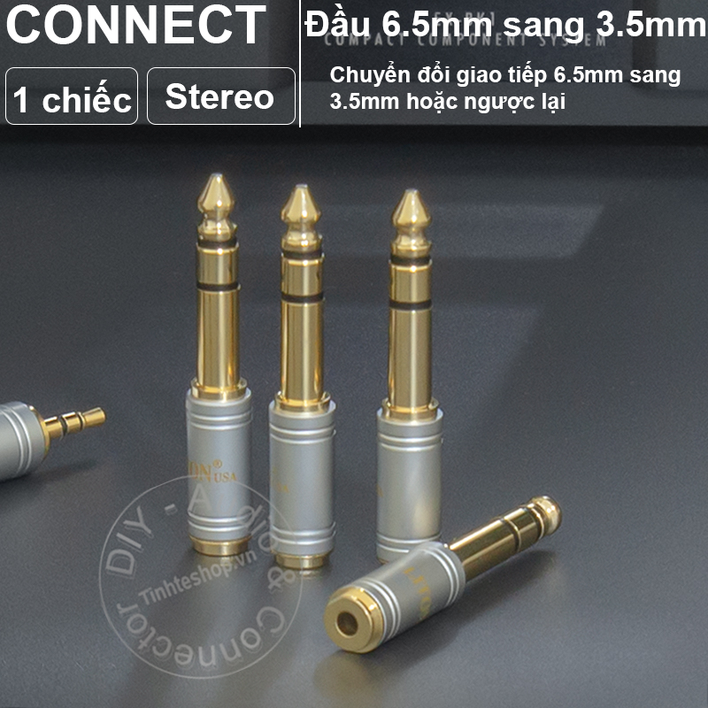 6.35mm male to 3.5mm female stereo adapter