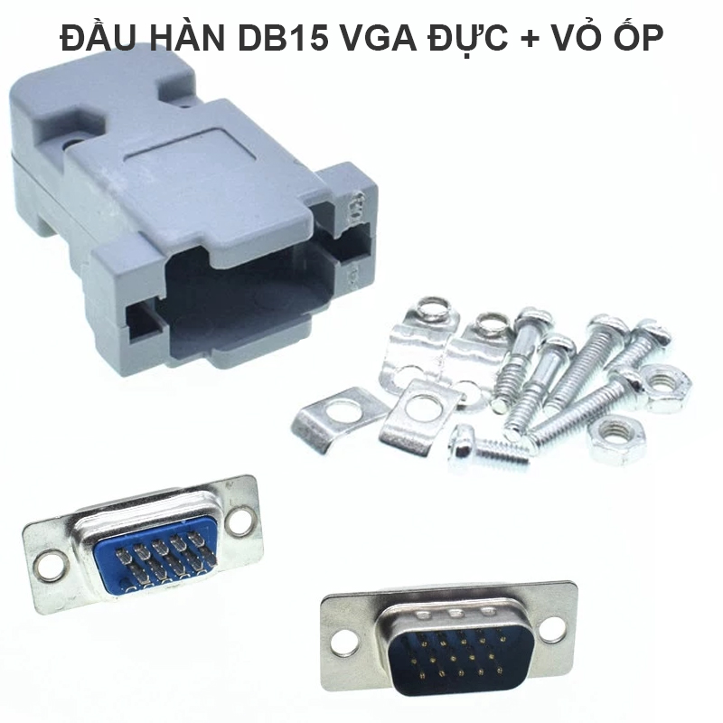 Soldering tip and plastic housing for 3-row D-SUB plug.
