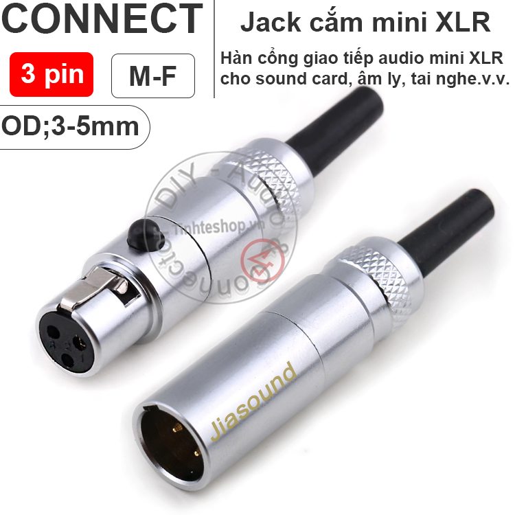 Mini XLR 3 pin solder for audio equipment Microphone Headphone Sound Card