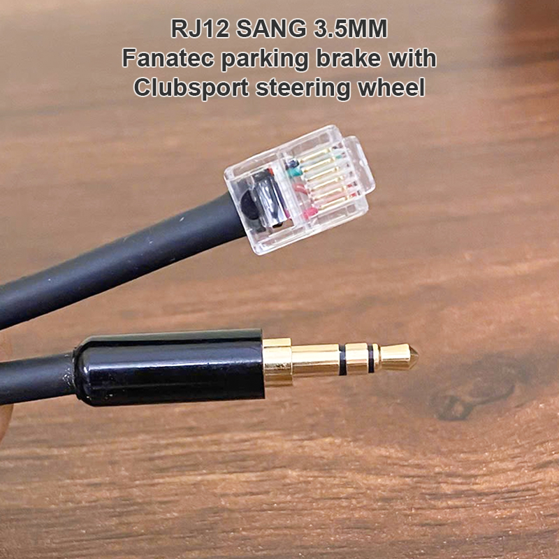 3.5mm Stereo Jack to RJ12 Cable for Fanatec Handbrake for Connecting Clubsport Wheel Bases/Racing Wheels