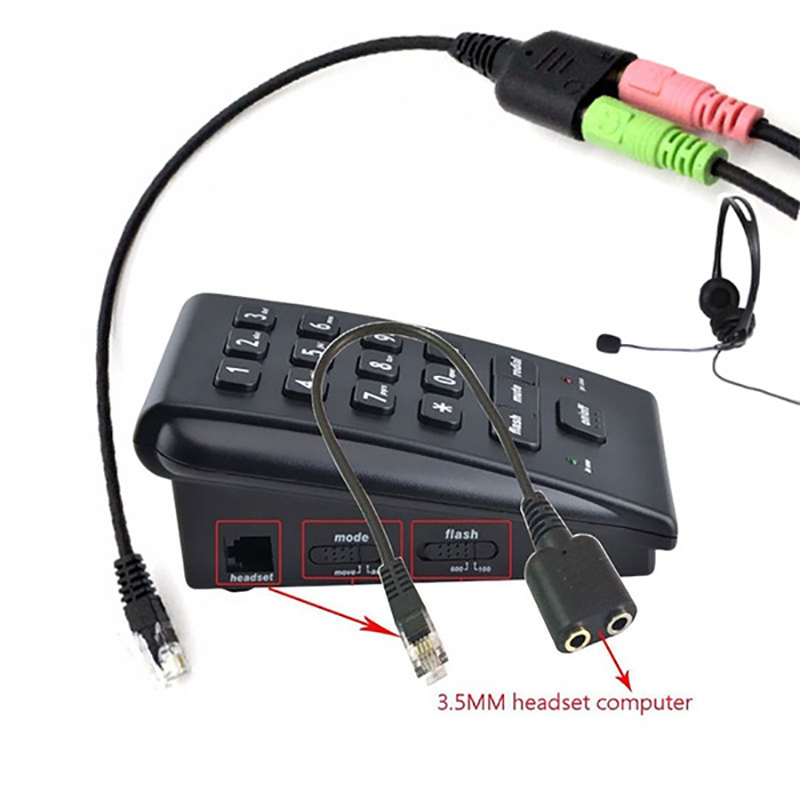 RJ9 to 3.5mm headset adapter