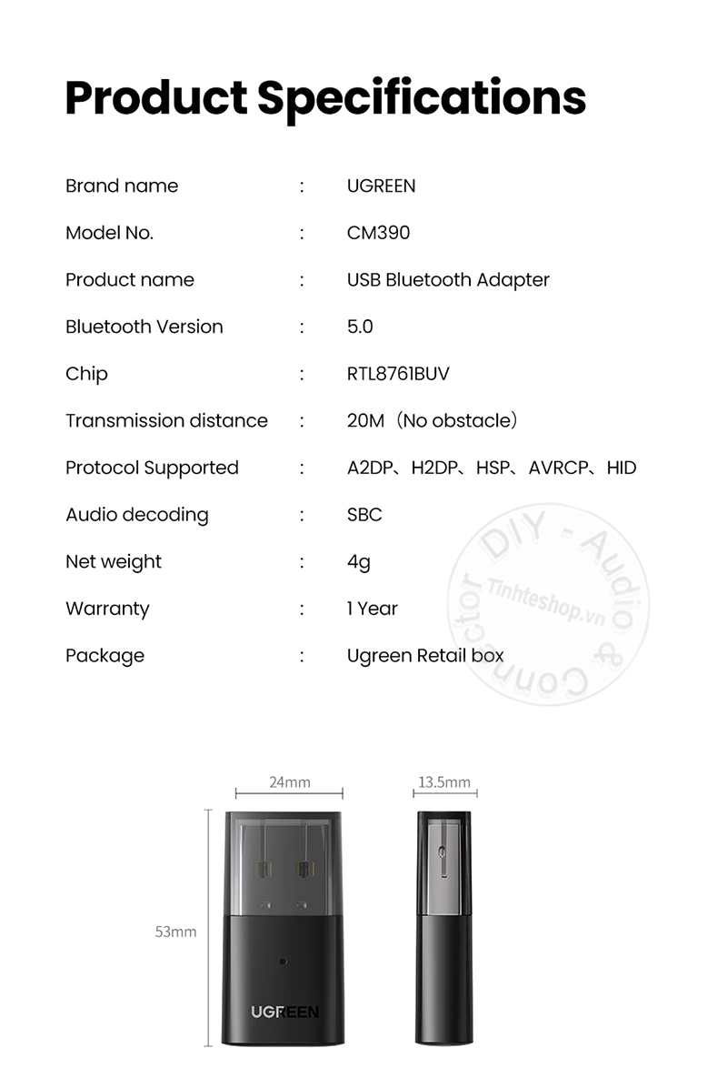 Bluetooth USB 5.0 Ugreen 80889