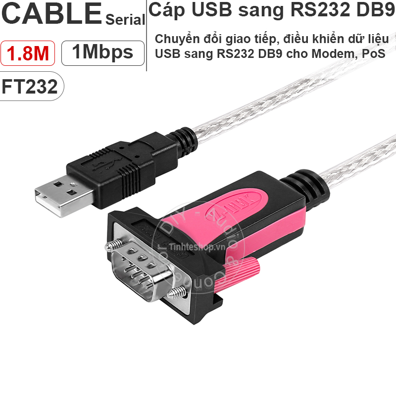 Dây USB sang RS232 1.8 mét Z-tek ZE-533A chipset FTDI FT232 - USB to RS232