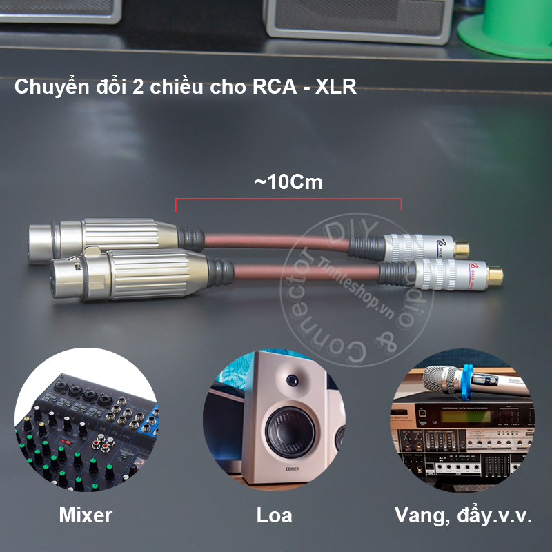 XLR female to RCA female adapter