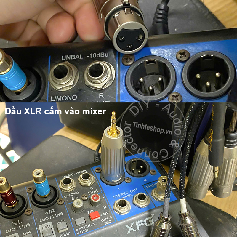 XLR female to 1/8