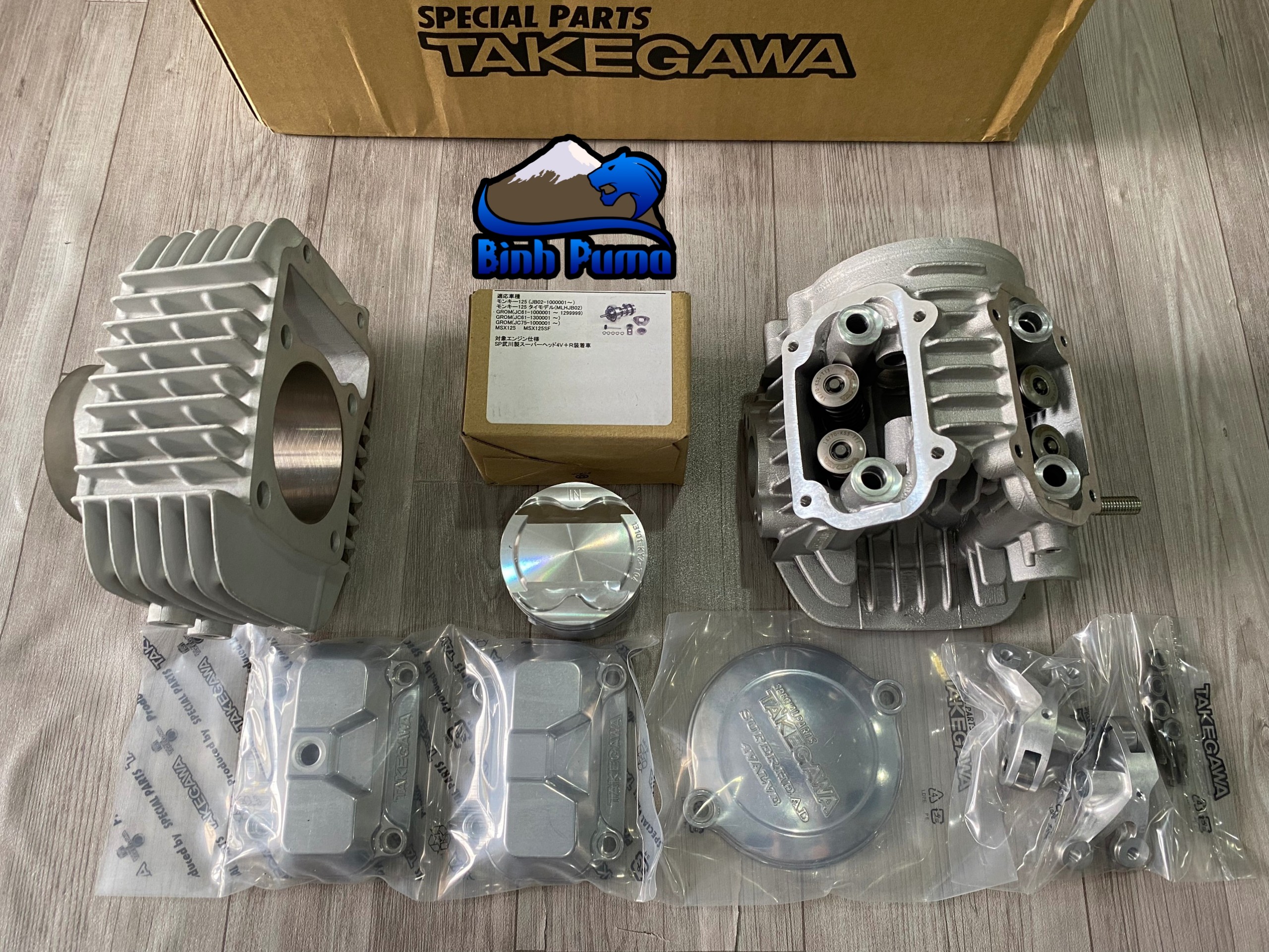 Kit Takegawa Super Head 4Val 181cc bạc