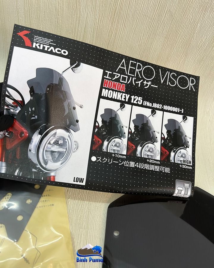 Kính chắn gió Kitaco cho Monkey125