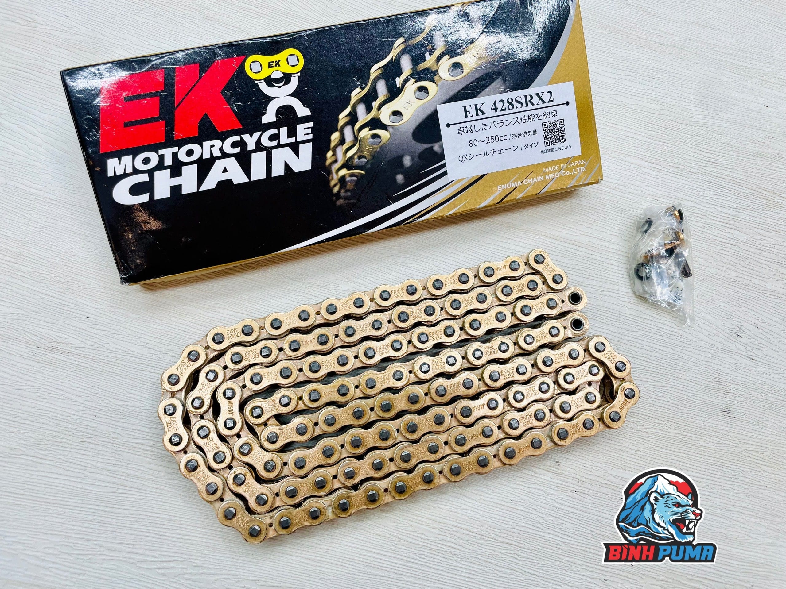 Sên EK 428SR có phốt màu vàng 122 mắc