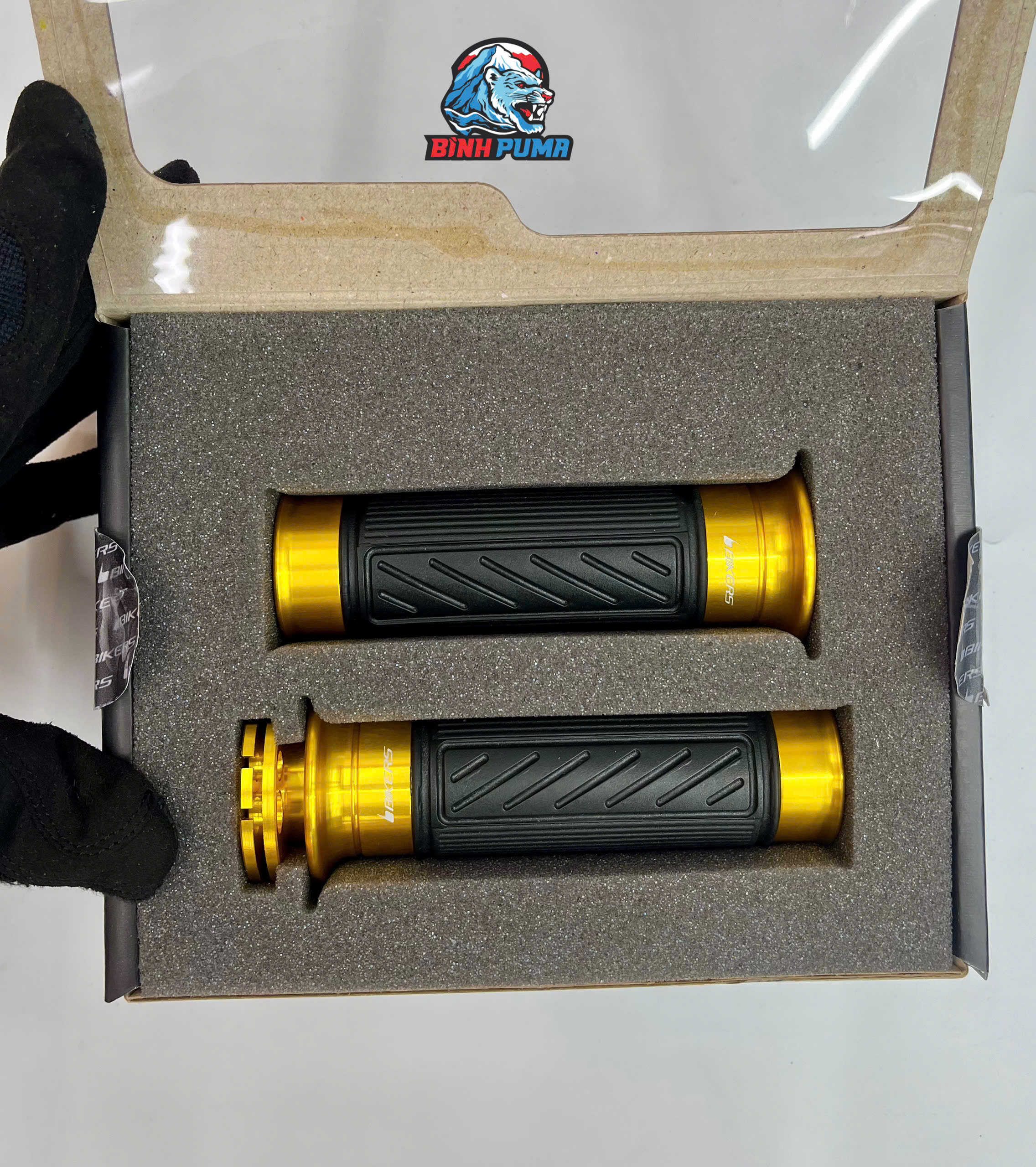 Bộ bao tay có ống ga Bikers màu đen