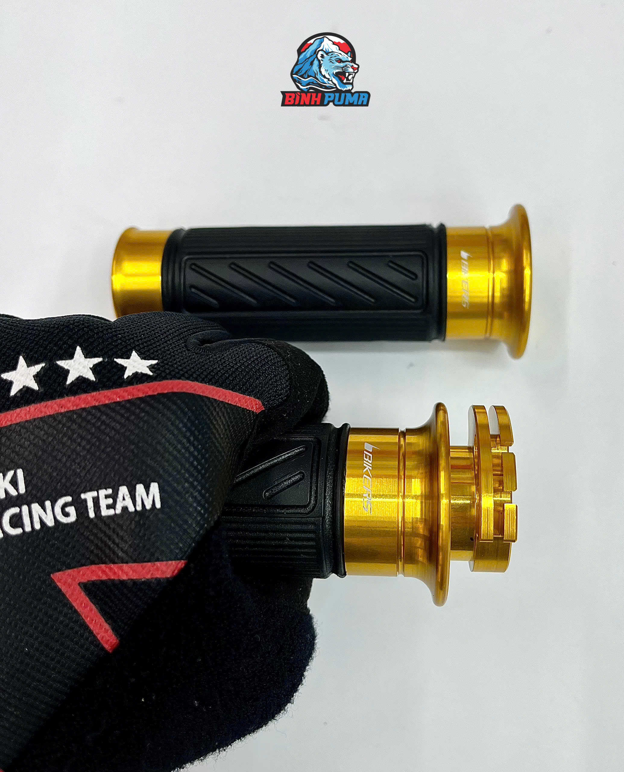 Bộ bao tay có ống ga Bikers màu đen