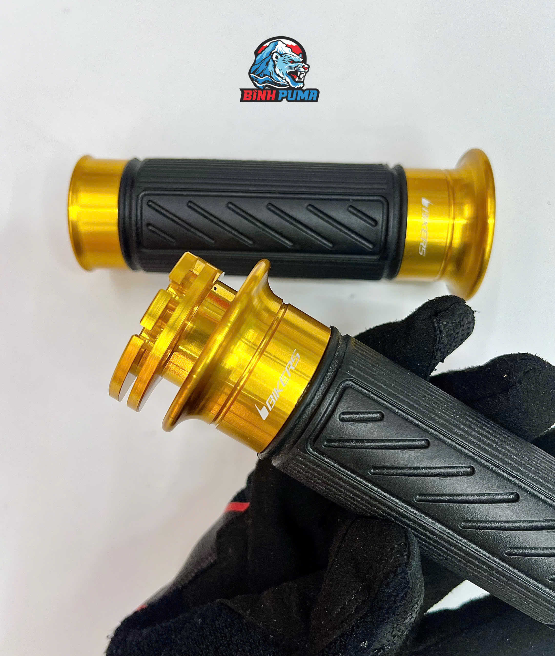 Bộ bao tay có ống ga Bikers màu đen