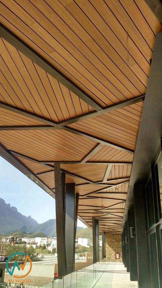 Tấm ốp trần phẳng gỗ nhựa