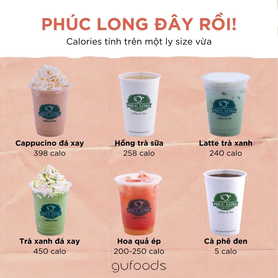 Calories của các thức uống Phúc Long