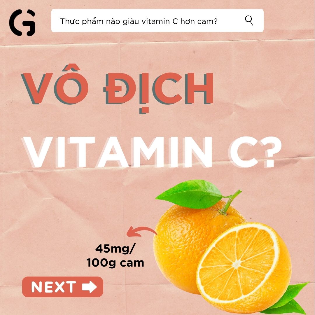 Thực phẩm nào giàu vitamin C hơn cam?