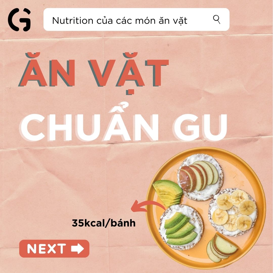 Thông tin dinh dưỡng của các món ăn vặt nhà GU