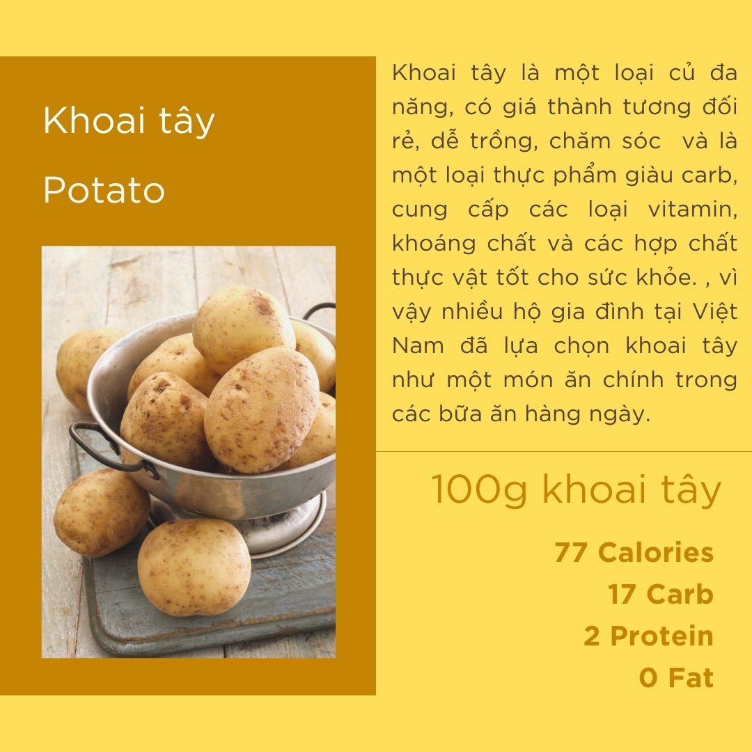 100g khoai tây bao nhiêu calo?