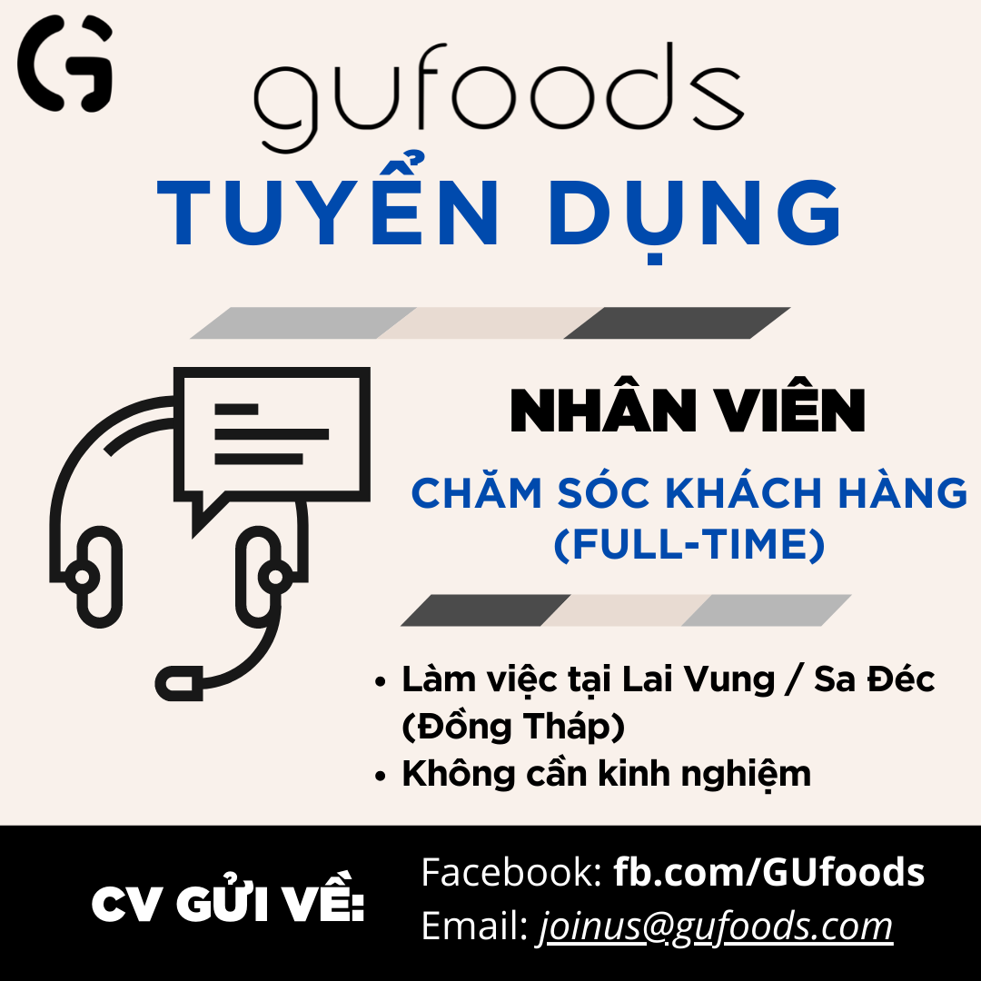 [ĐỒNG THÁP] Nhân viên chăm sóc khách hàng toàn thời gian