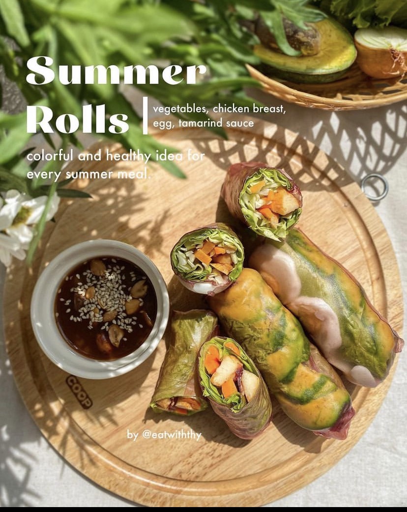 Summer Rolls - Bánh cuốn ăn kiêng từ tráng khoai lang tím