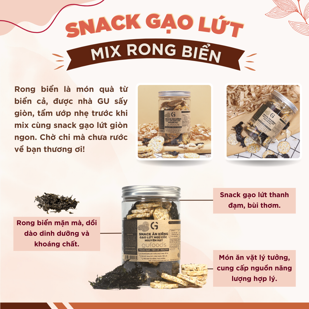 Snack gạo lứt phủ yến mạch socola GUfoods