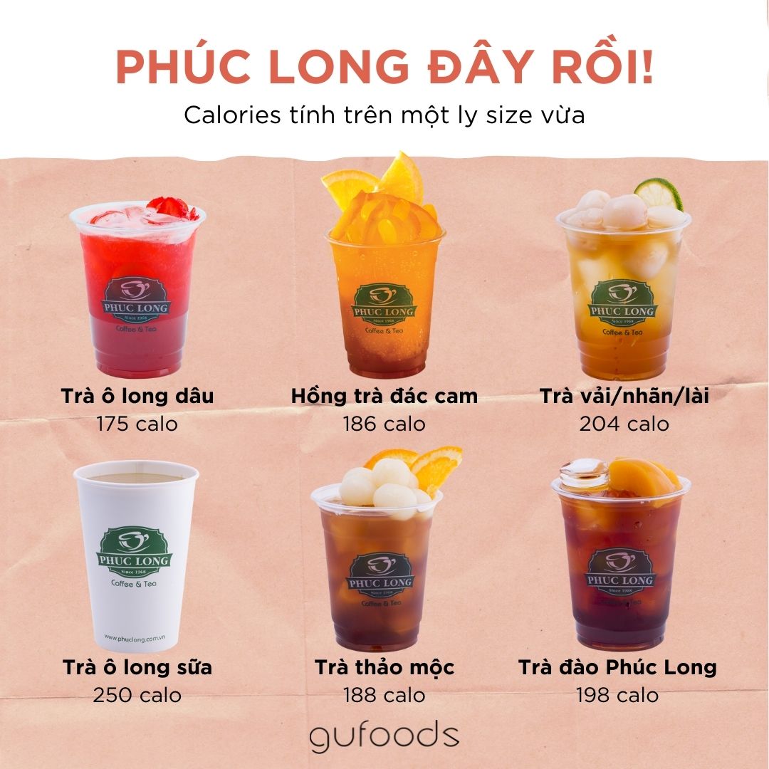 Calories của các thức uống Phúc Long