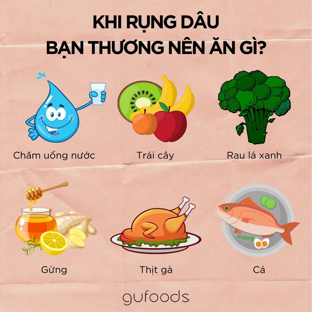Khi rụng dâu, bạn thương nên ăn gì?