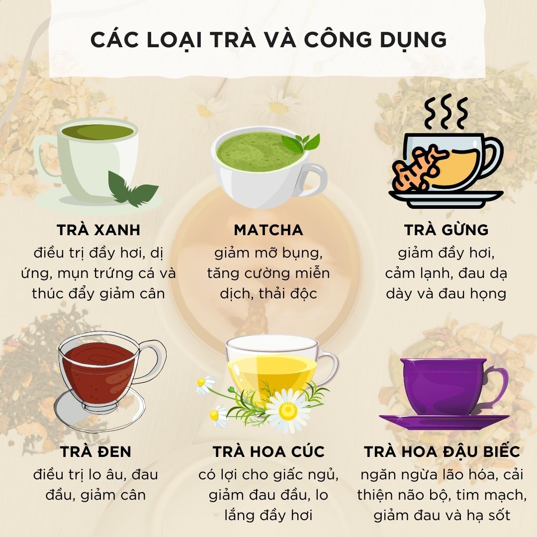 Các loại trà và công dụng