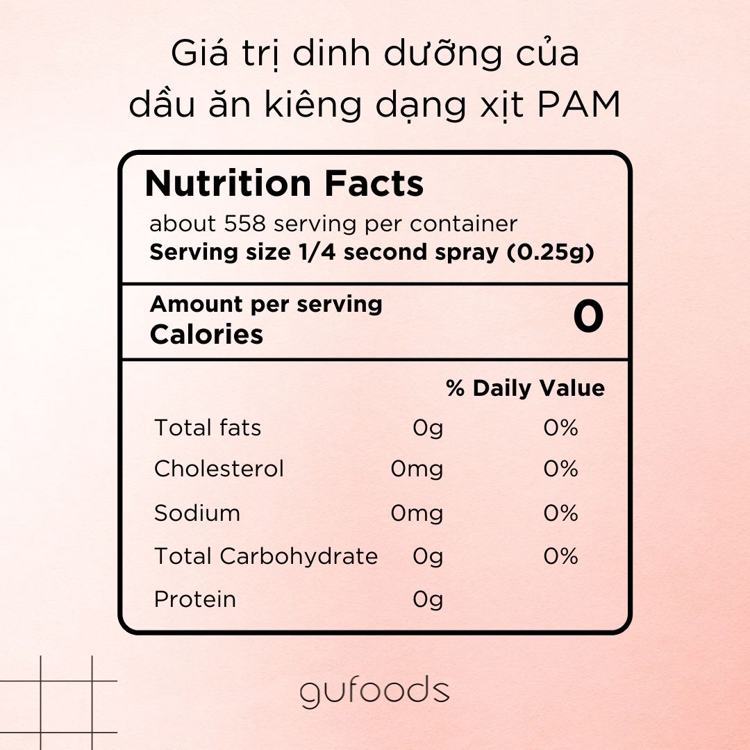 Dầu ăn kiêng dạng xịt có thật sự chứa 0 calo?