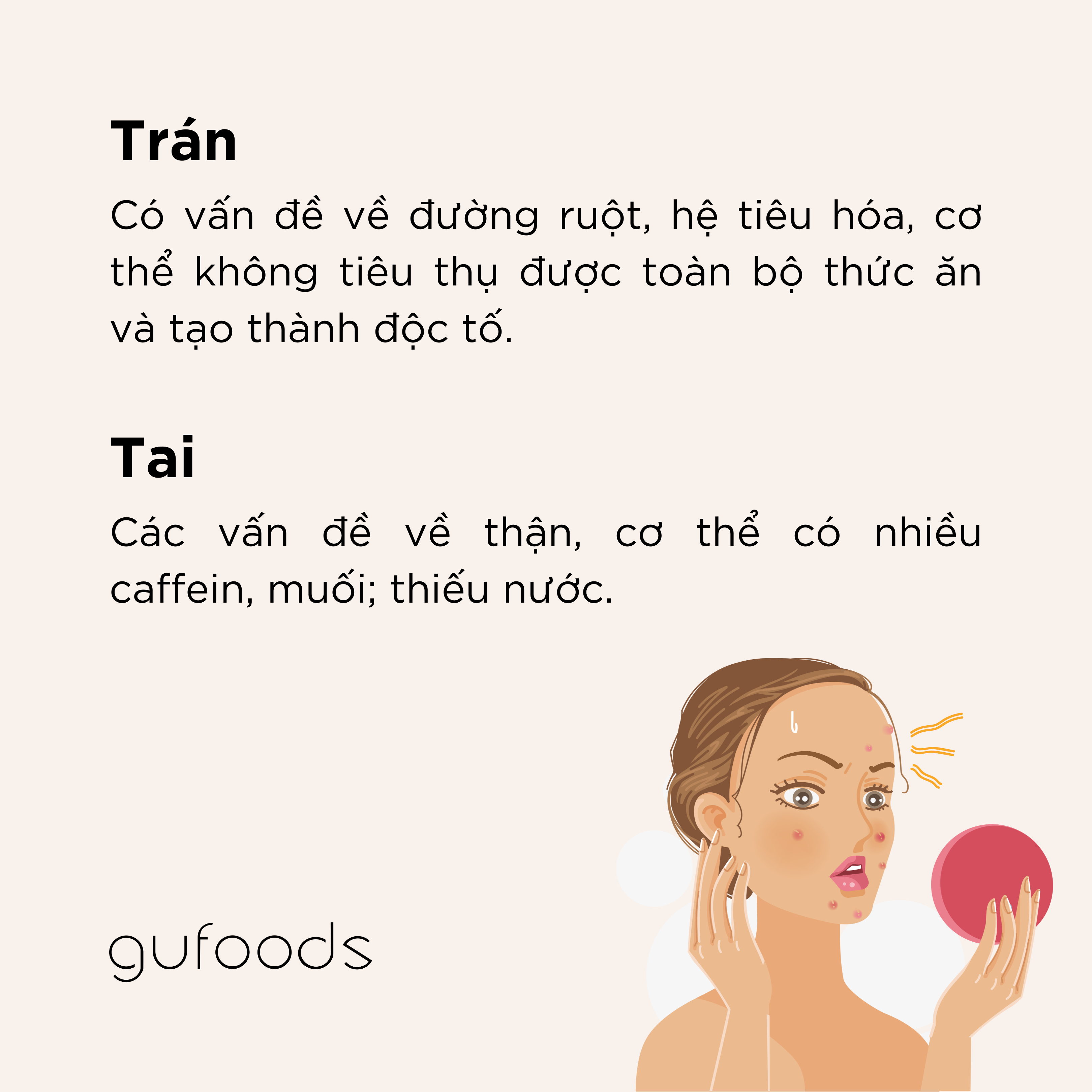 Bắt bệnh qua vị trí mụn trên khuôn mặt