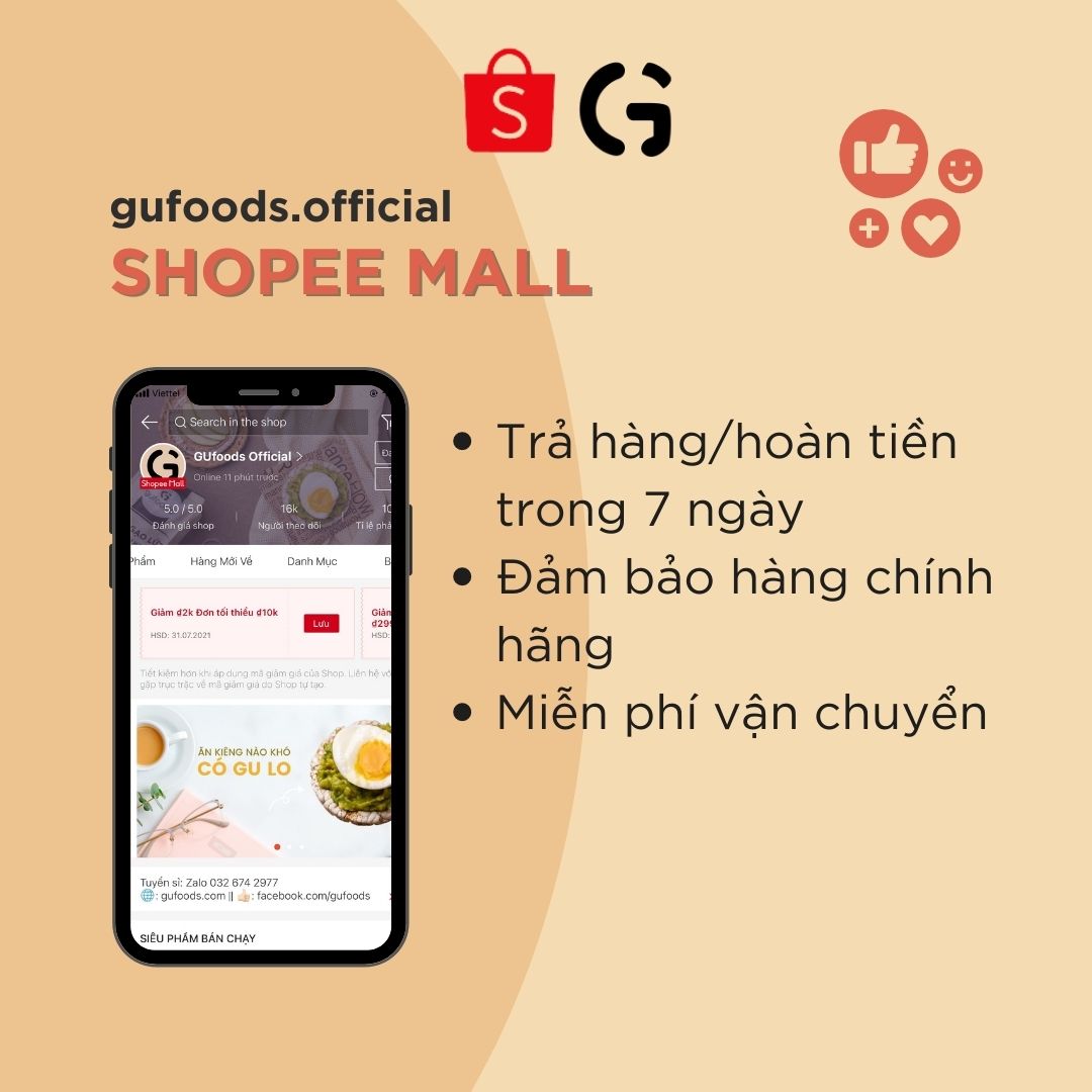 Mua sản phẩm chính hãng của GUfoods ở Shopee Mall