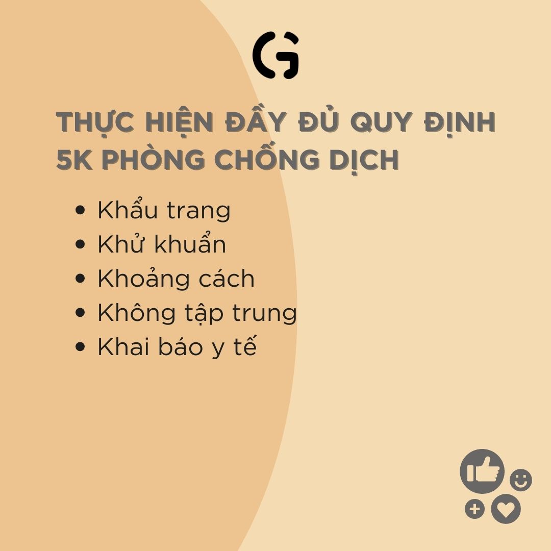 GUfoods thực hiện đầy đủ quy định 5K phòng chống dịch