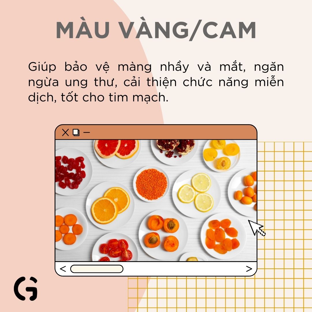 Sự kỳ diệu đến từ màu vàng/cam của thực phẩm