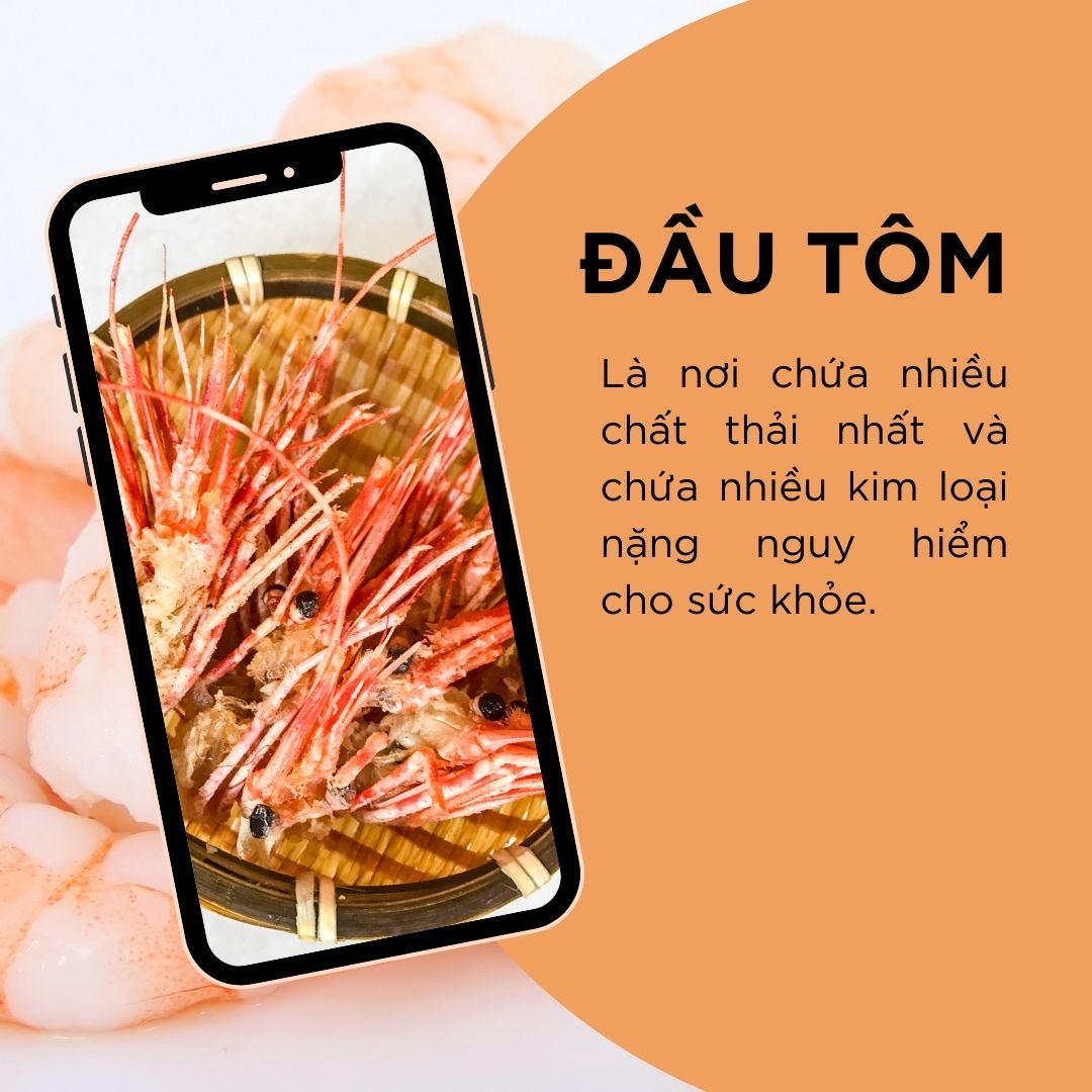 Không nên ăn đầu tôm