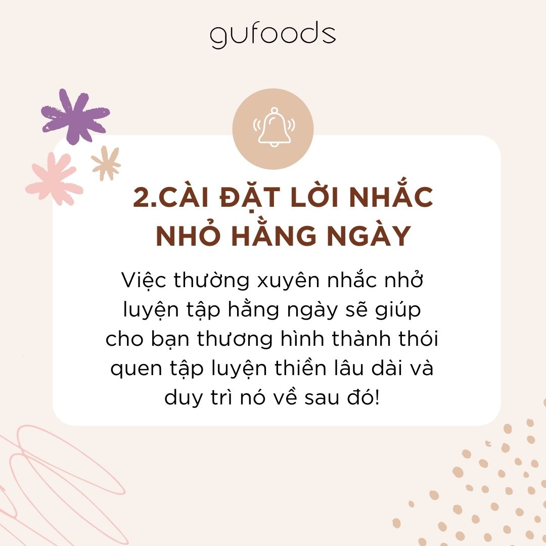 Cài đặt nhắc nhở hàng ngày