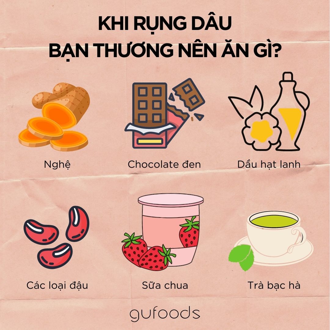 Khi rụng dâu, bạn thương nên ăn gì?