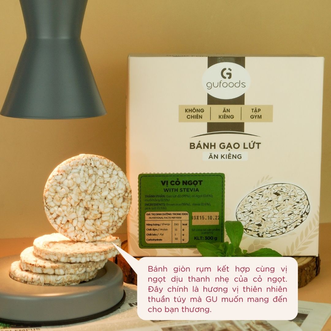 Bánh gạo lứt vị cỏ ngọt - hương vị thiên nhiên trong lành thuần túy