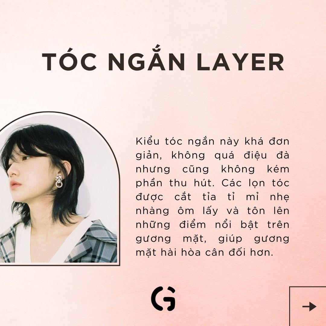 Tóc ngắn layer là kiểu tóc cho tết healthy cực xinh