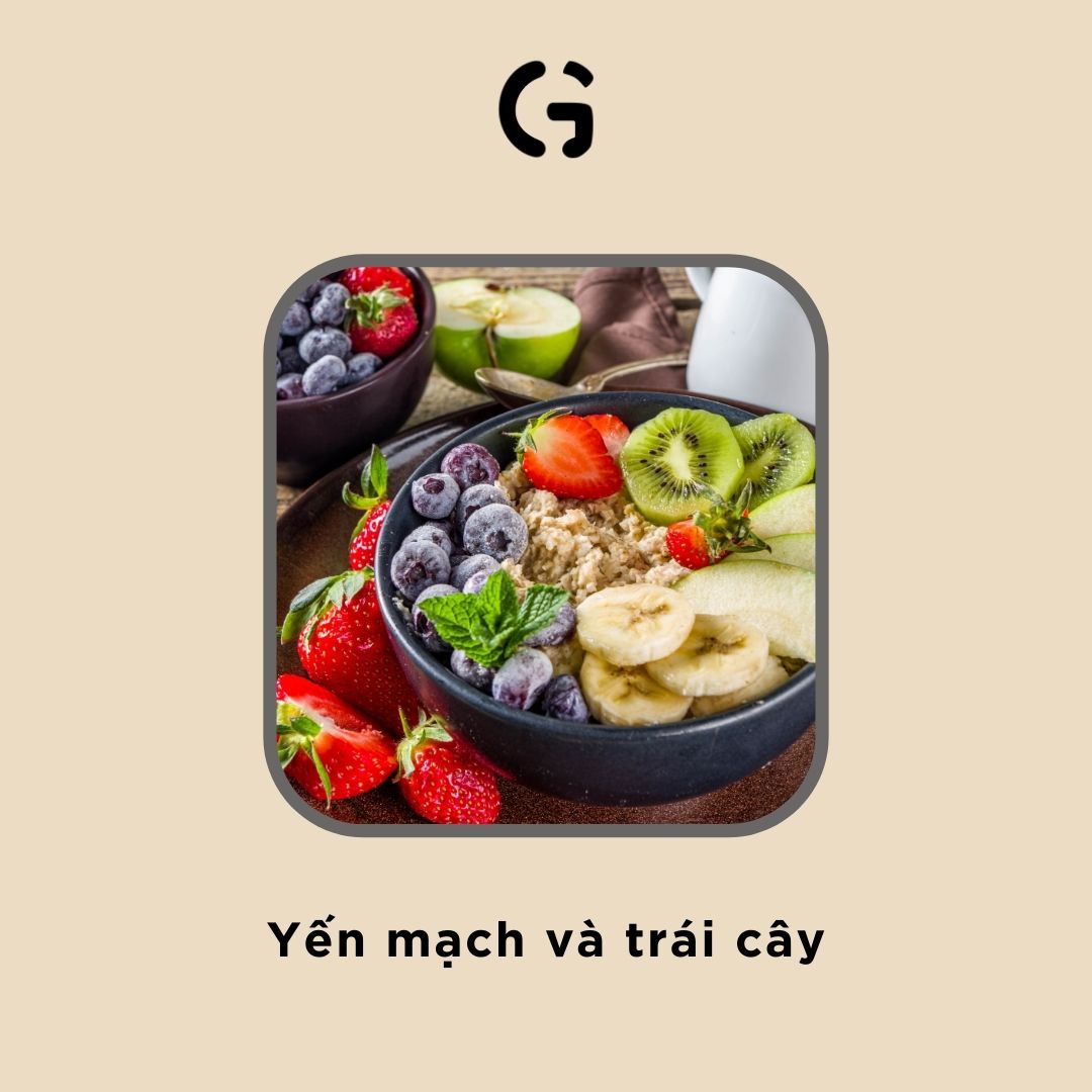 Yến mạch và trái cây