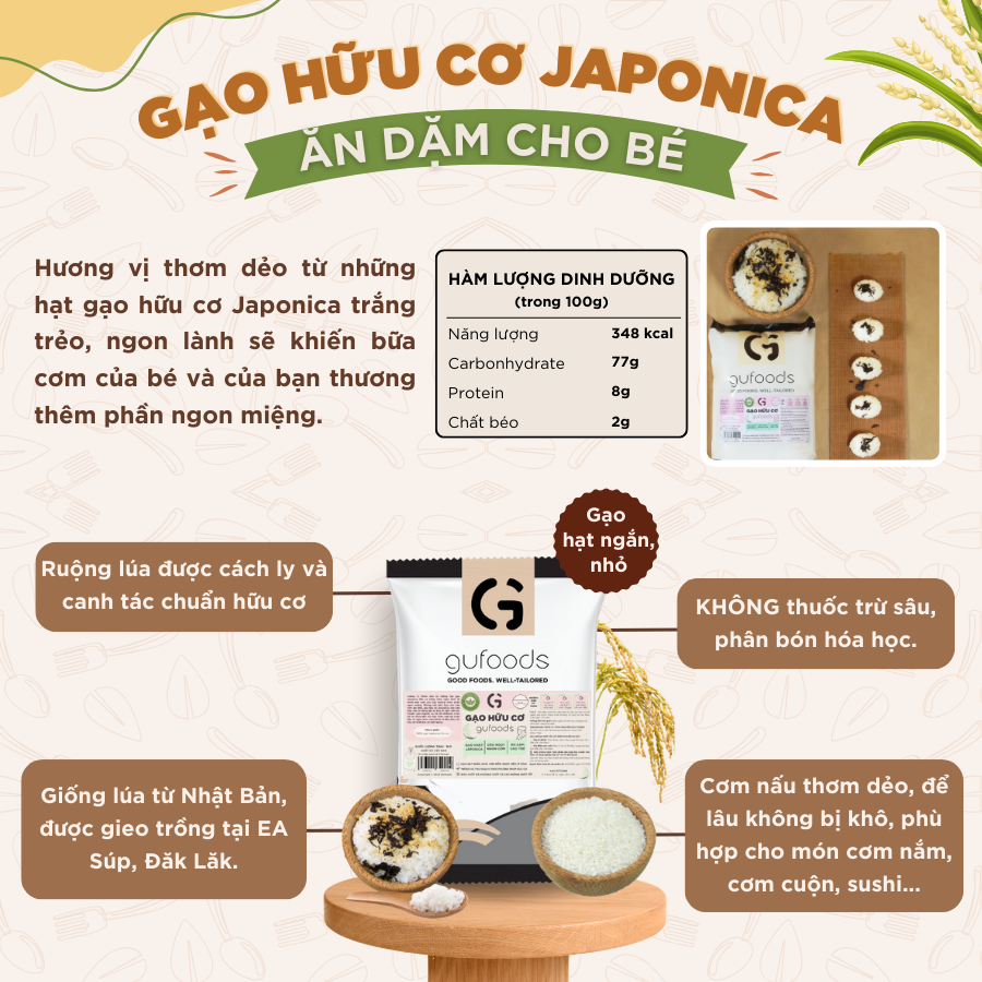 Gạo hữu cơ Japonica