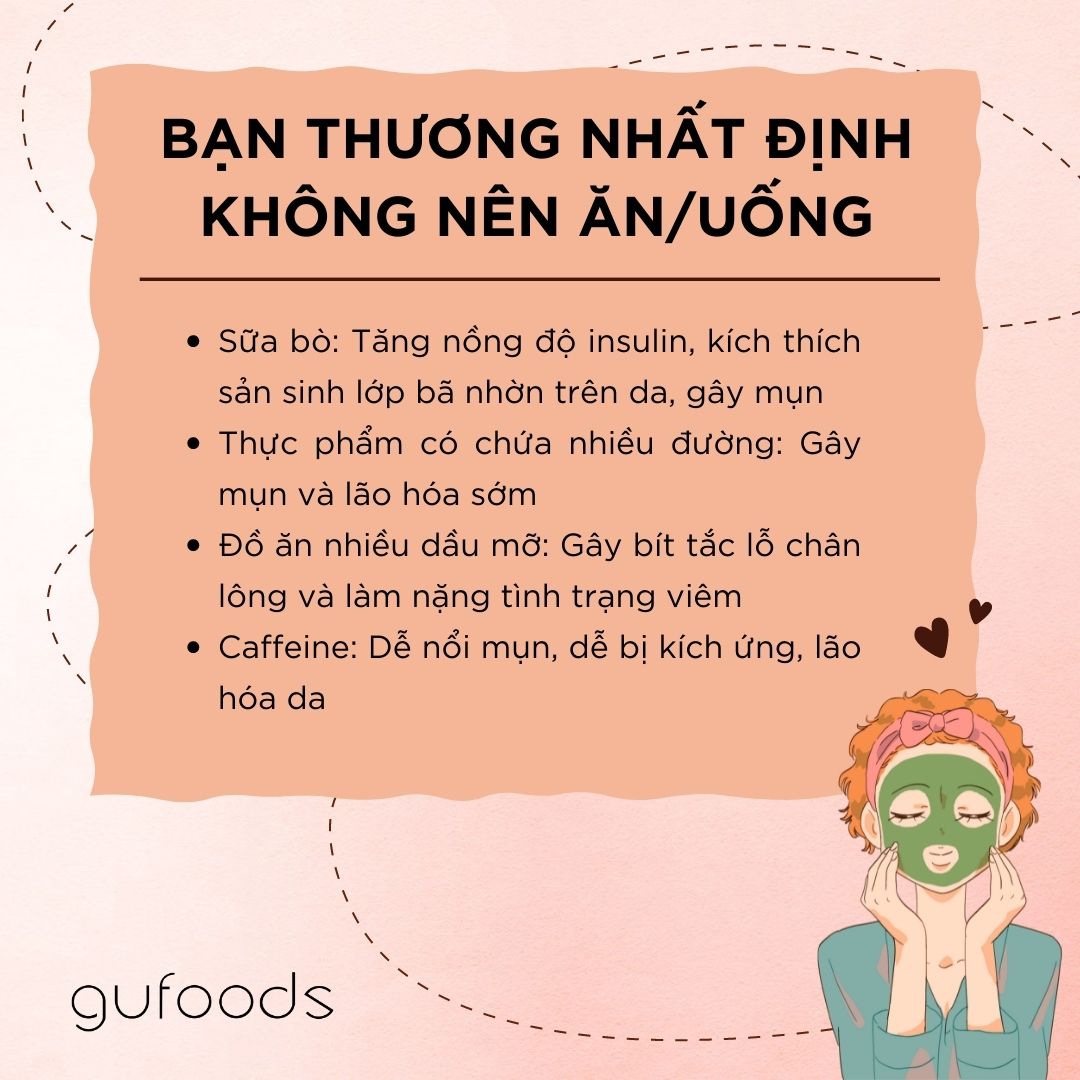 Chế độ ăn uống giúp đánh bay mụn hiệu quả