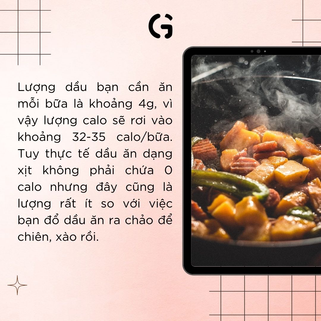 Dầu ăn kiêng dạng xịt có thật sự chứa 0 calo?