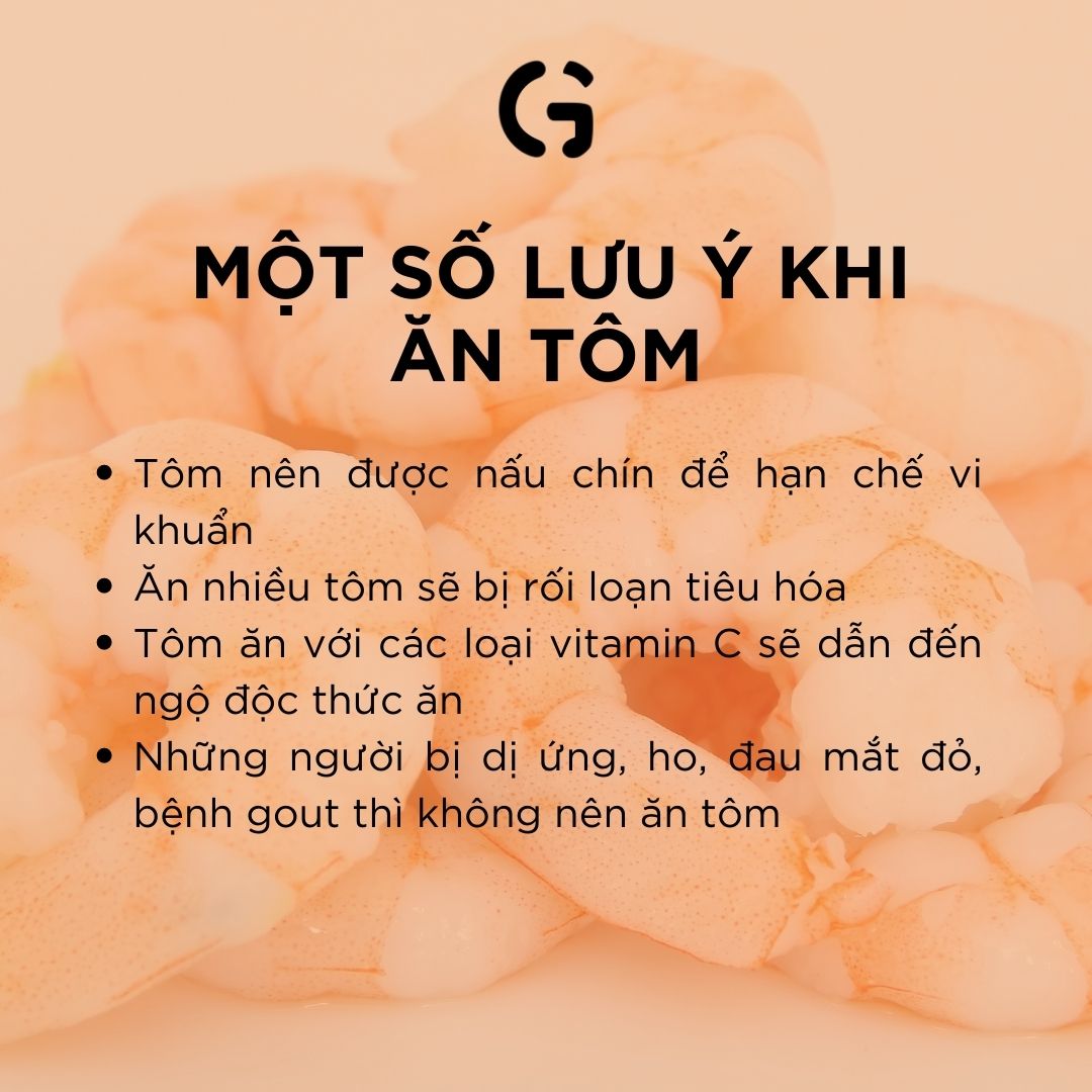 Một số lưu ý khi ăn tôm