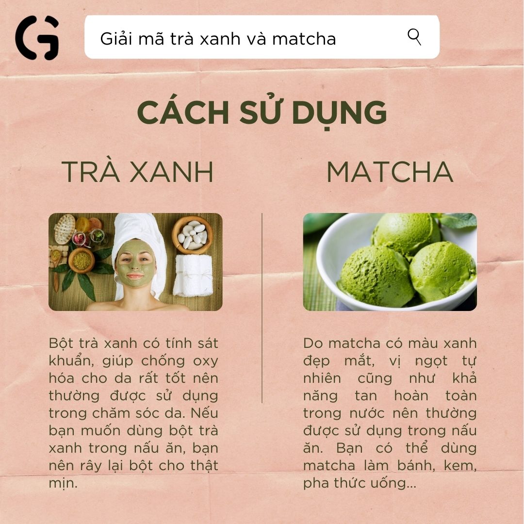 Cách sử dụng trà xanh và matcha