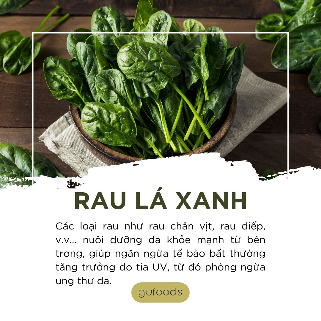 Rau lá xanh - thực phẩm chống nắng hiệu quả