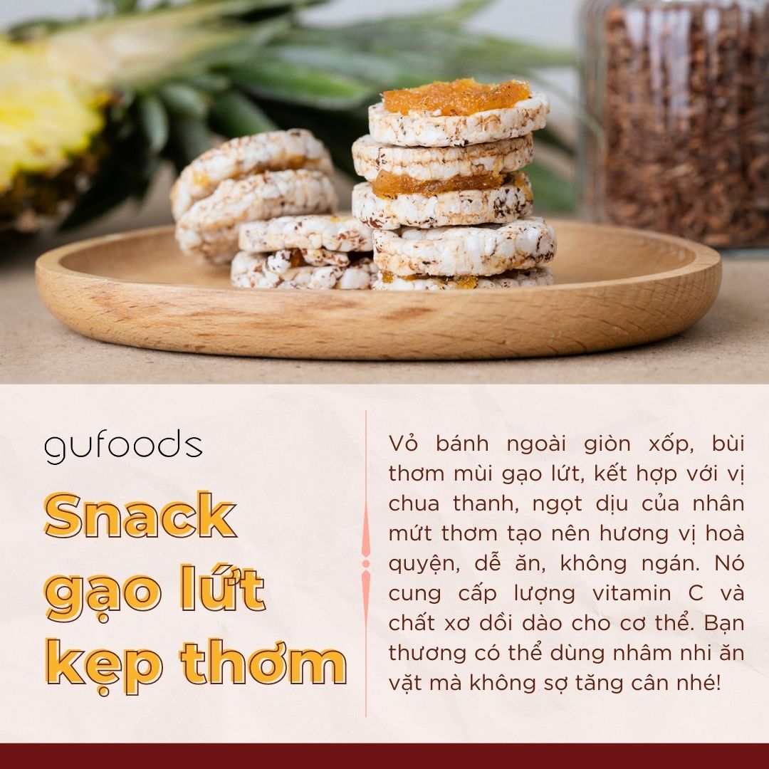 Snack gạo lứt kẹp thơm GUfoods