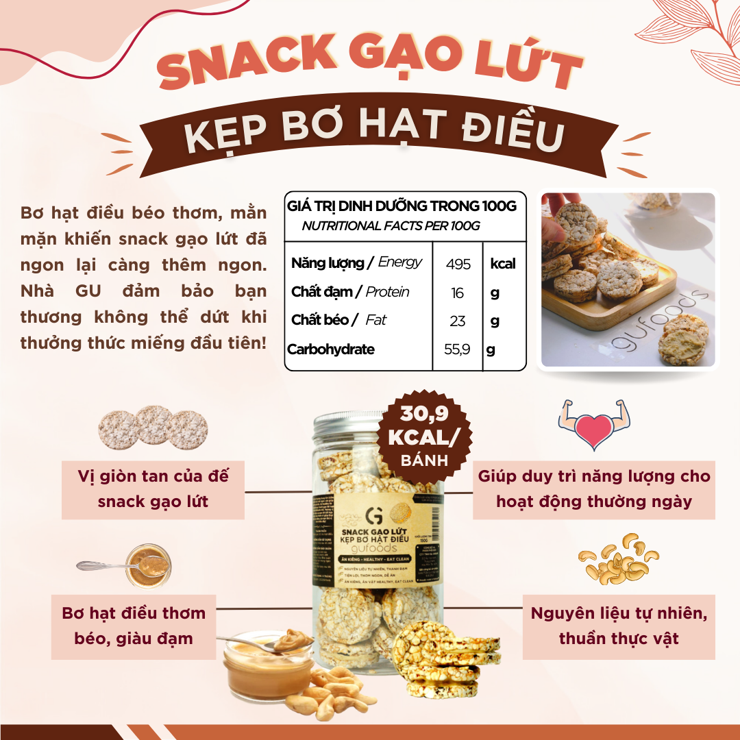 Snack gạo lứt phủ yến mạch