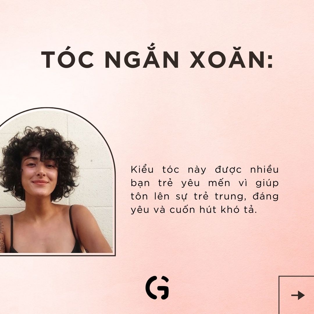 Tóc ngắn xoăn là kiểu tóc cho tết healthy cực xinh