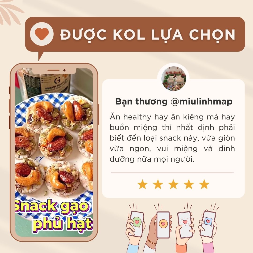 Snack gạo lứt phủ granola siêu hạt GUfoods (Hũ 200g)