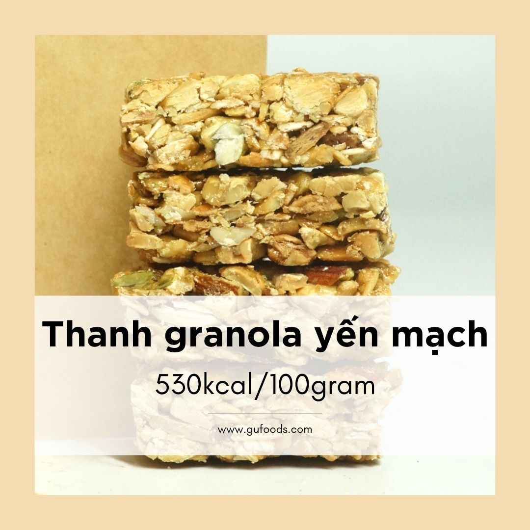 Thanh gạo lứt/Thanh Granola yến mạch - 530 kcal/100 gram